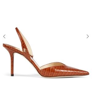 Crocodile Embossed Jimmy Choo Thandi 85 Pump 39 Cuoio 39